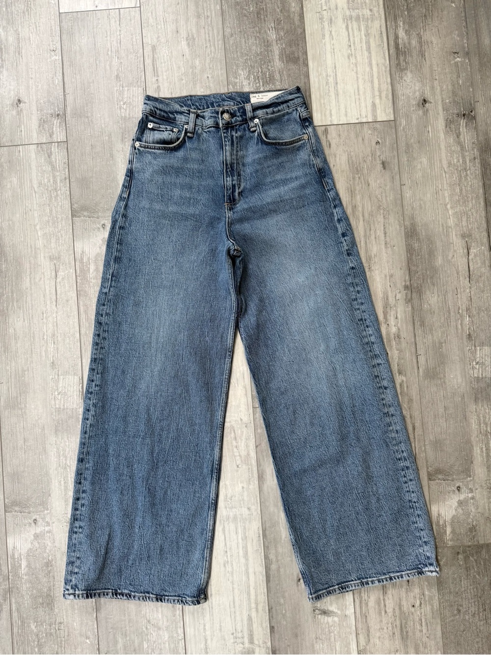 rag & bone Sofie High-Rise Ultra Wide Leg Jeans Bay Wash Size 28